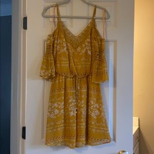 Beautiful off the shoulder yellow dress
